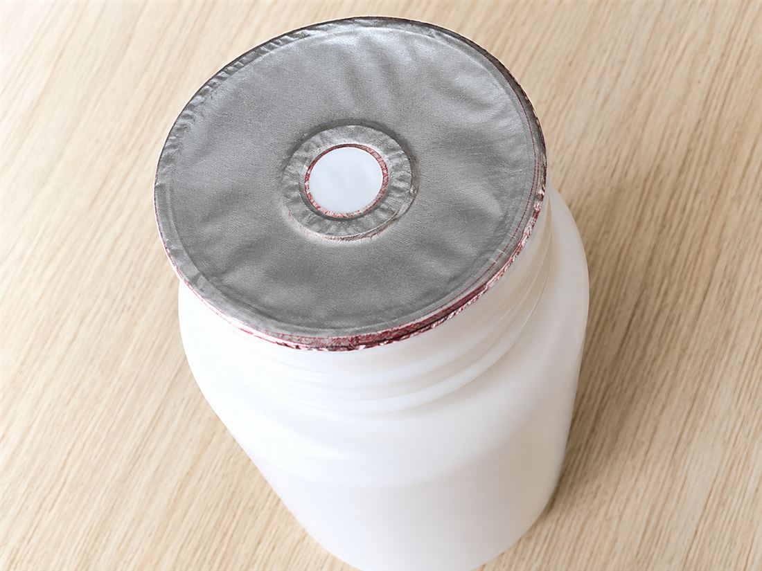 Two Piece Induction Vented Seal foil on a bottle cap